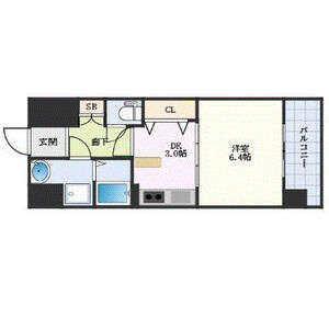 1DK 間取り図
