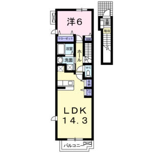 1LDK 間取り図