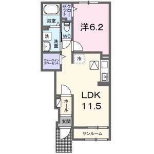 1LDK 間取り図