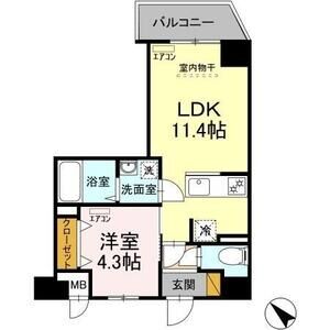 1LDK 間取り図
