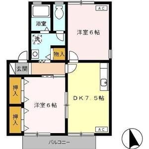 2DK 間取り図