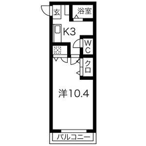 1K 間取り図