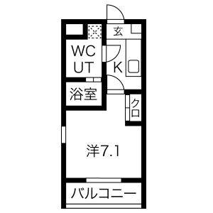 1K 間取り図