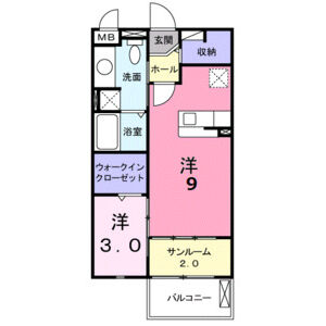 1LDK 間取り図