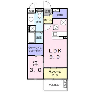 1LDK 間取り図