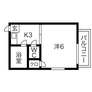 1K 間取り図