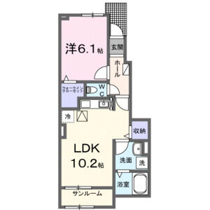 1LDK 間取り図