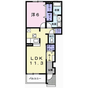 1LDK 間取り図