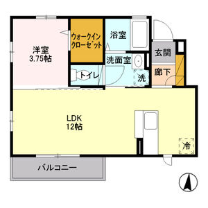 1LDK 間取り図