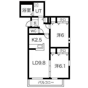 2LDK 間取り図