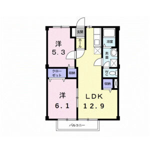 2LDK 間取り図