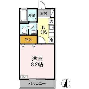 1K 間取り図