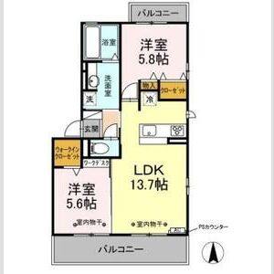 2LDK 間取り図