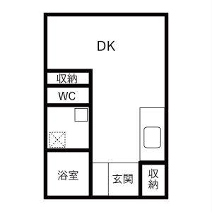 1LDK 間取り図
