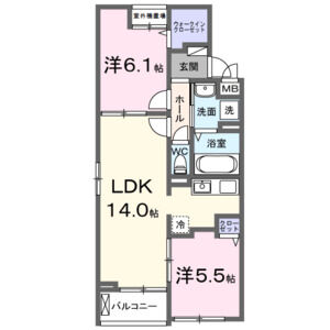 2LDK 間取り図