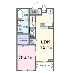 1LDK 間取り図