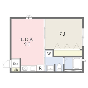 1LDK 間取り図