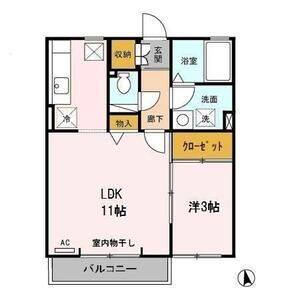 1LDK 間取り図