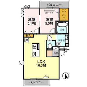2LDK 間取り図