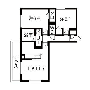 2LDK 間取り図