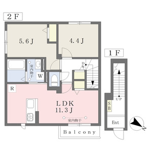 2LDK 間取り図