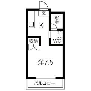 1K 間取り図