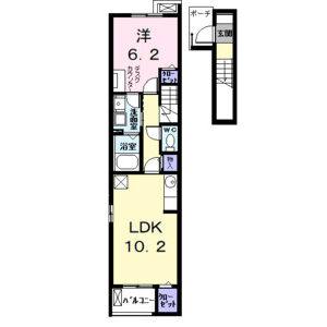1LDK 間取り図
