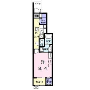 1K 間取り図