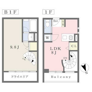 1LDK 間取り図