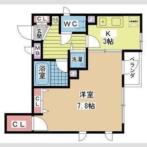 1DK 間取り図