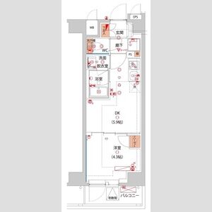 1DK 間取り図