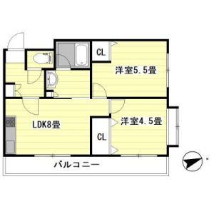 2DK 間取り図
