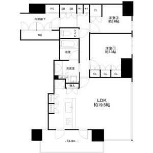 2LDK 間取り図