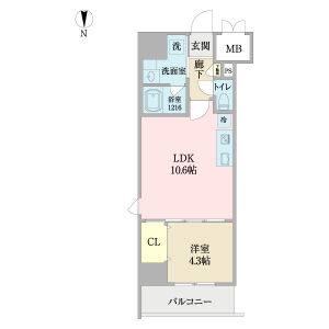 1LDK 間取り図