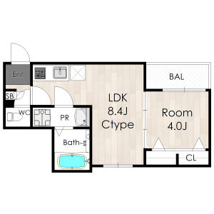 1LDK 間取り図