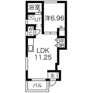 1LDK 間取り図