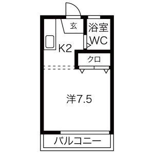 1K 間取り図