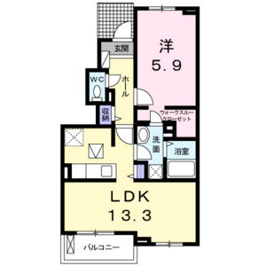 1LDK 間取り図