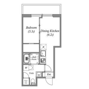 1DK 間取り図
