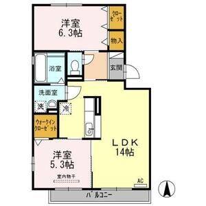 2LDK 間取り図