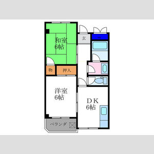 2DK 間取り図