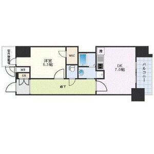 1DK 間取り図