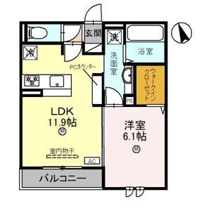 1LDK 間取り図