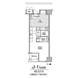 1DK 間取り図