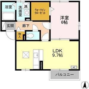 1LDK 間取り図