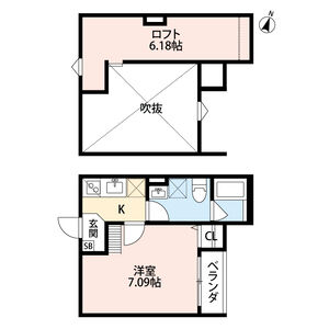 1K 間取り図