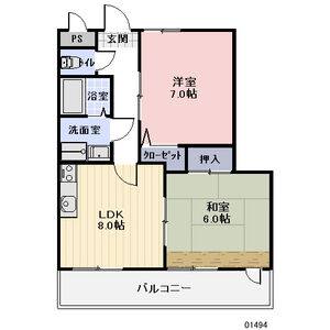 2DK 間取り図