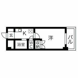 1K 間取り図