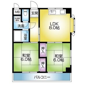 2DK 間取り図