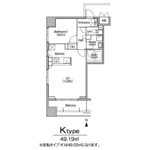 1LDK 間取り図